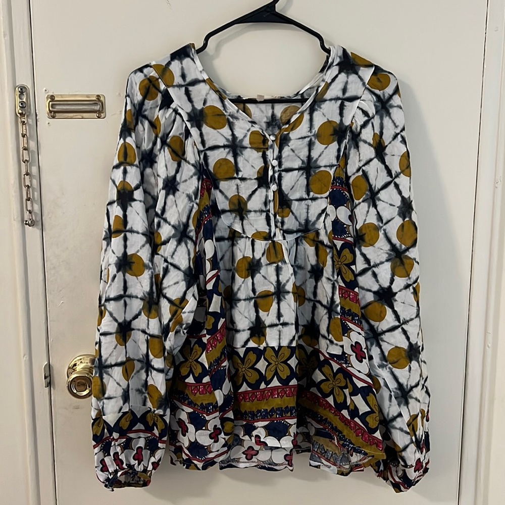 Solitaire Blouse with Unique Design with Bell Sleeves